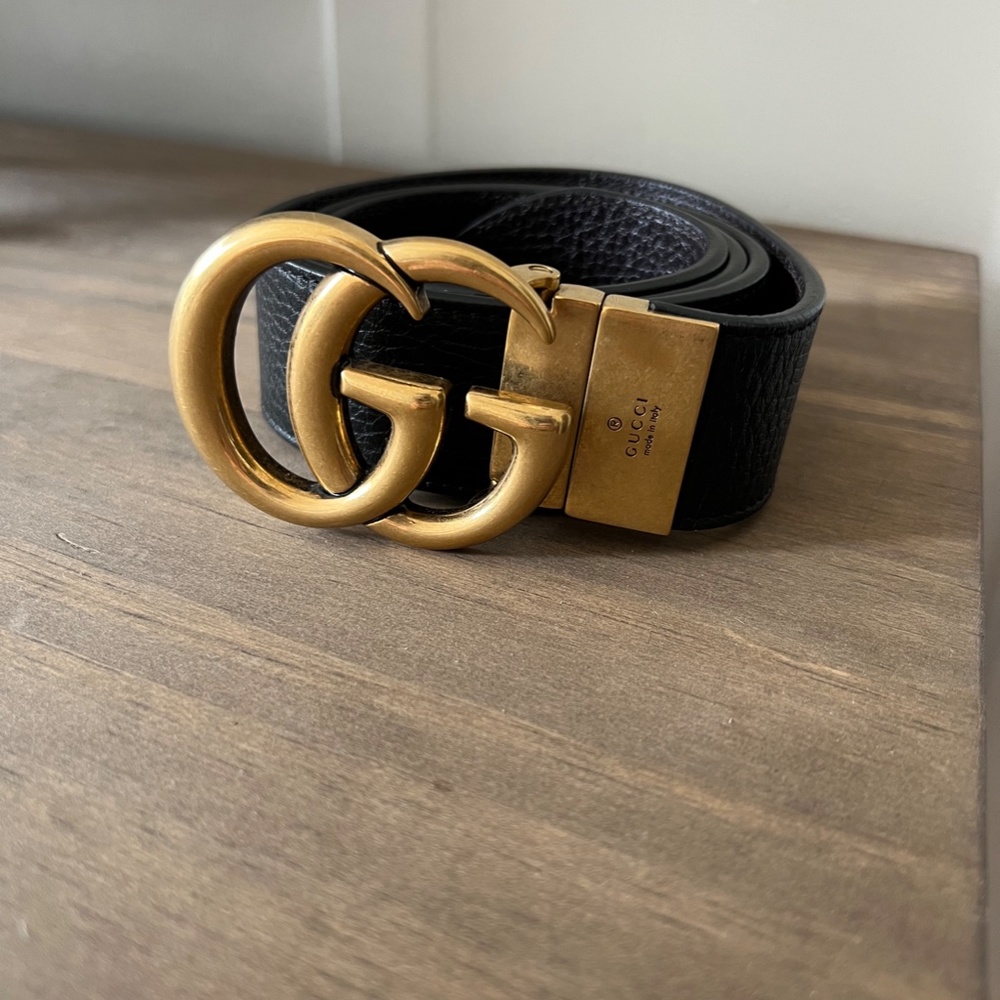 Gucci Reversible Leather Belt with GG Buckle 85CM/34IN
